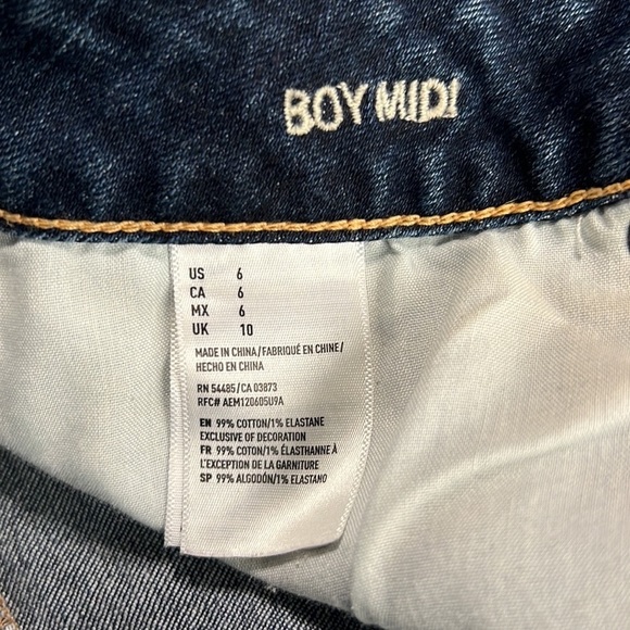 American Eagle Outfitters Stretch Boy Midi Jean Shorts Size 6 - Picture 5 of 5